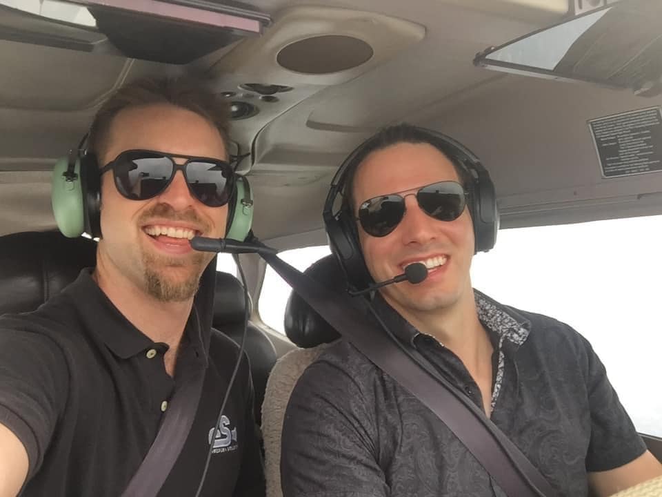 Nick Smith flying into McAllen with Nick Condera, producer of the movie Sharp